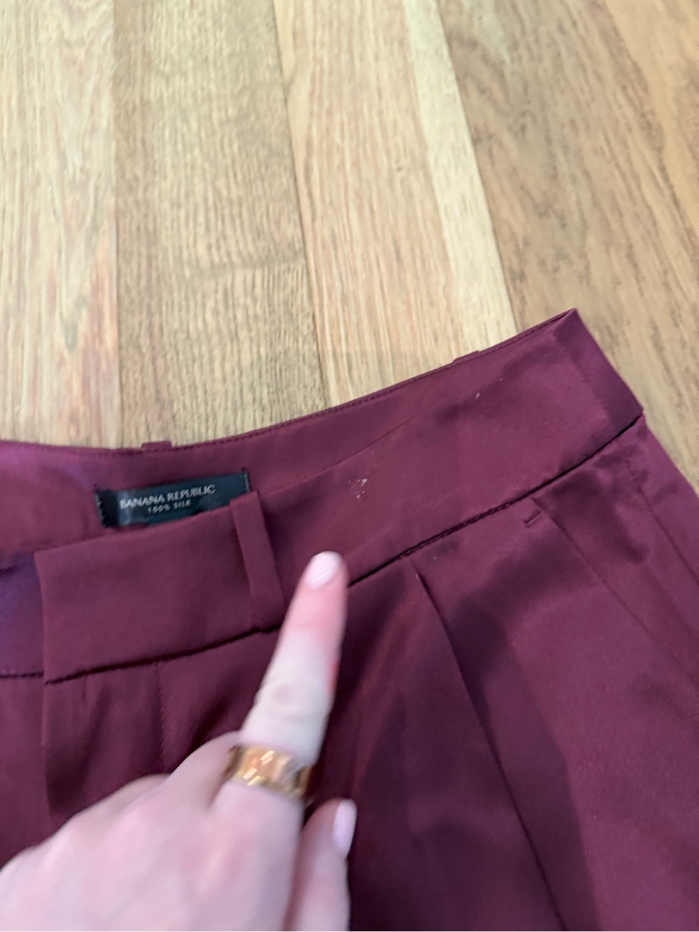 ❤️ Banana Republic Belay Silk Pants Dark Cherry Red Size 6 ❤️ - Picture 13 of 14